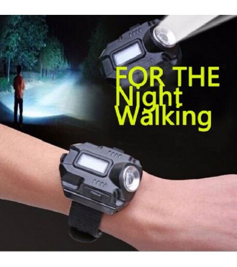 LED Wristlight Emergency Watch Flash Light with Compass Waterproof Rechargeable Outdoor Flashlight