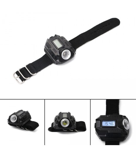 LED Wristlight Emergency Watch Flash Light with Compass Waterproof Rechargeable Outdoor Flashlight