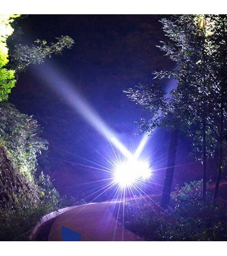 Bright XML T6 LED Flashlight Rotating Multifunction Three Head USB Charging Torch Long Shots Lighting For Night Riding Fishing Adventure