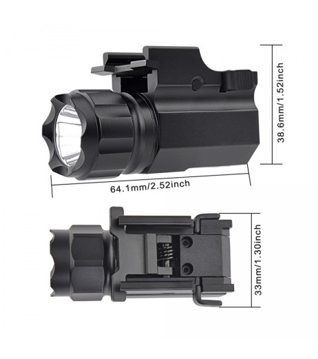 Trustfire P05 Pistol Light Waterproof Compact Tactical Glock Flashlight CREE XP-G R5 LED 210 Lumen Handheld Torch Quick Attach Mount For Glock 17 19 21 22 30 43 48