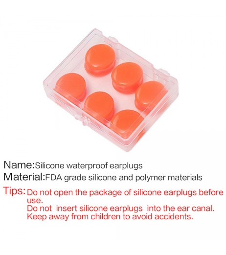 Earplugs Soft Silicone Waterproof Reusable Swimming Diving Shower Bath Noise Reducing Ear Plugs For Adults Kids