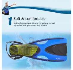 Adult Swimming Fins With Adjustable Strap For Snorkeling Diving Scuba Open Heel Flippers