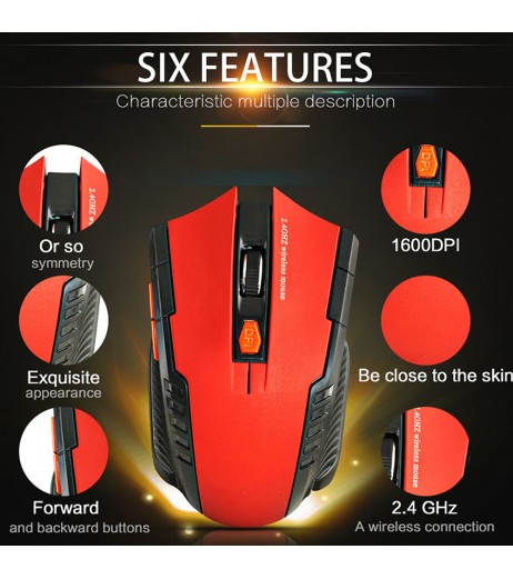 2.4Ghz Mini USB Portable Grip Wireless Optical Gaming Mouse For PC Laptop