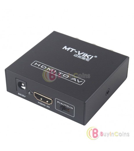 HDMI to CVBS AV HDTV Video Audio Converter Adapter Switch Box 1080P HDCP
