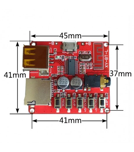 Car Bluetooth 4.1 MP3 WAV Decoding Board Speaker Amplifier Audio Receiver Module Support USB/TF/U-Disk