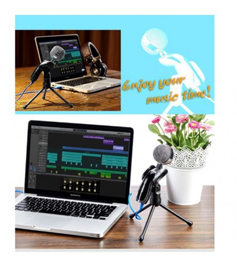 USB Professional Condenser Microphone Mic Studio Audio Sound Recording + Stand
