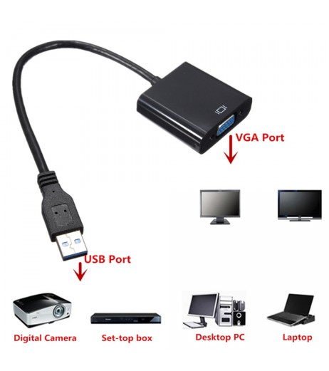 USB 3.0 2.0 to VGA 1080P Multi-display Adapter Converter For Computer Projector