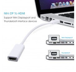 Mini DisplayPort Para HDMI Adaptador Mini Display Port DP Thunderbolt Conversor