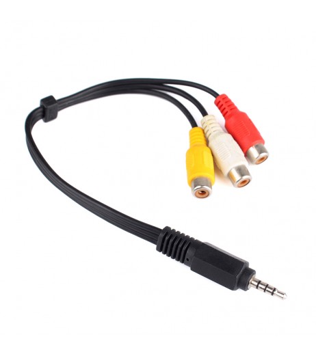 3.5mm Mini AV Male to 3RCA Female M/F Audio Video Cable Stereo Adapter Cord