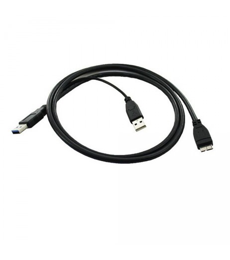 Dual USB 3.0 A Male to Micro-B Male+Male Power Supply Y Cable for Hard Drive HDD