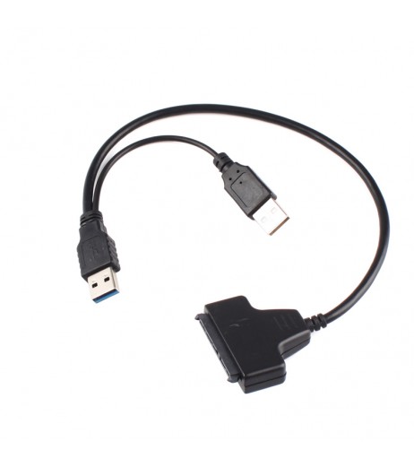 USB 3.0 to 7+15P SATA 3.0 III HDD SSD Adapter Cable 12V DC Jack for 3.5" HDD SSD + 50Pcs 2 Pin Battery Connector