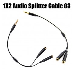 3.5MM Extension Earphone Headphone Audio Splitter Cable Cord Male to 2 Female #3 + HDMI Cable V1.4 1.8M Fine Line