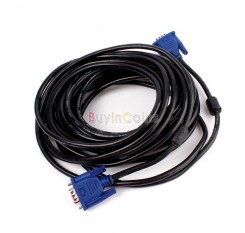32FT 10M VGA Male To M 15 Pin 15P Extension Cord Cable For PC Laptop Monitor