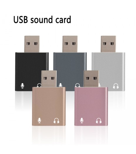 Mini USB Sound Card External Adapter  3D Stereo Jack 3.5mm Earphone Micphone For PC