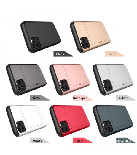 For iPhone 11 Case Card Holder Slot Armor Detachable Shockproof Slim Cover