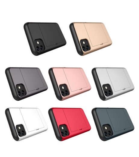 For iPhone 11 Pro Case Card Holder Slot Armor Detachable Shockproof Slim Cover