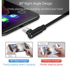 Micro USB Data Snyc FAST Charger Charging Cable 90 Degree For Android Samsung S7