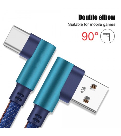 1MType C 90 Degree Right Angle USB C 3.1 Fast Data Sync Charging Charger Cable Hot
