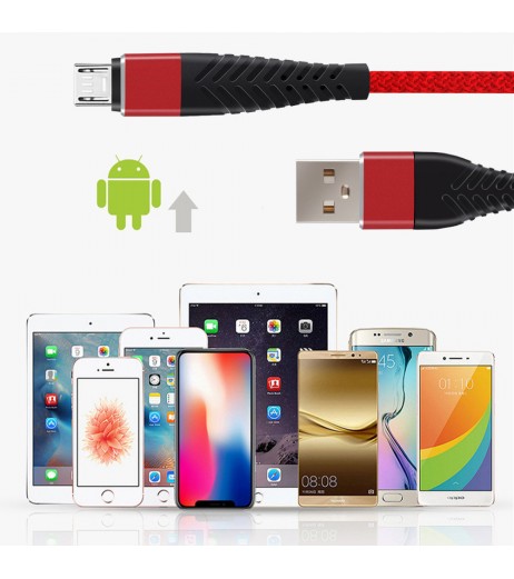 Flat Micro USB Cable Fast Data Sync Charging Android Phone Charger Microu