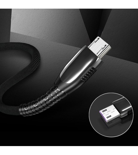Kirsite Head 1.2m 3A Fast Charger LED Light Micro USB Charging Cable for Android Phone