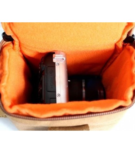 Canvas Compact System Camera Shoulder Bag - Blue