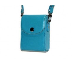 Simple PU Leather Shoulder Bag for Mirrorless Camera - Ice Blue