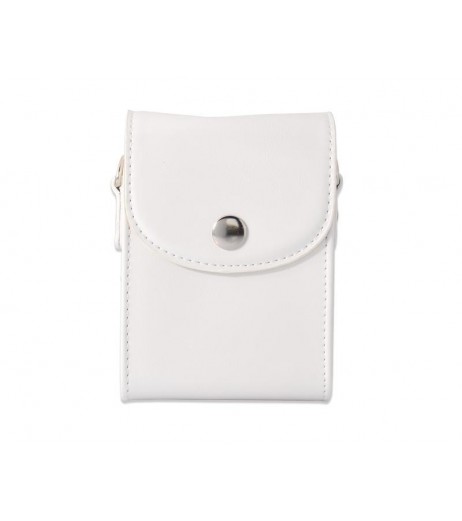 Simple PU Leather Shoulder Bag for Mirrorless Camera - White