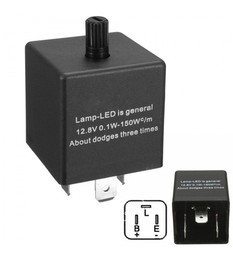 1Pcs 12V 3-PIN Electronic LED Adjustable Flasher Relay For Car Turn Signal Light