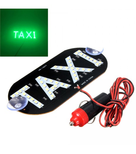1 Piece White Taxi Cab Roof LED Sign Light Inside Windshield Lamp Cigarette Socket 12V
