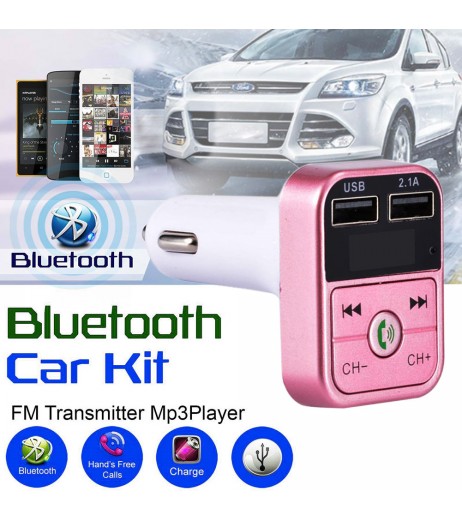 Universal FM Transmitter Bluetooth Car Kit MP3 Player LED Dual USB 4.1A Car Charger
