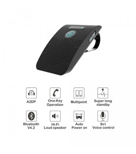 Universal Bluetooth Car Kit Wireless Handsfree Speaker Visor For Smart Phone Fast