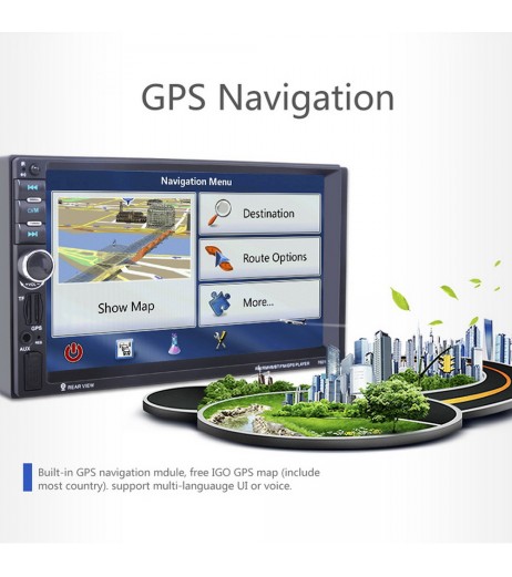 7" HD Car MP5 Bluetooth Player GPS Navigation Function FM/AUX-IN/USB/SD Support Steering Wheel Control