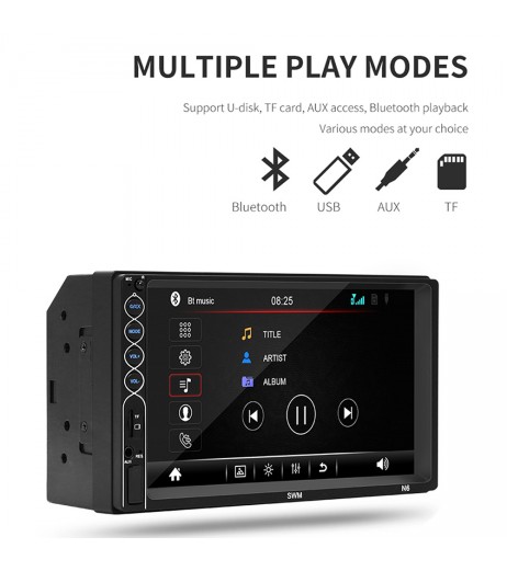 Bluetooth Player Stereo Radio Car 7inch 2Din Car MP5 Player FM Touch Screen Mirror Link USB/AUX