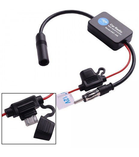 Car Stereo FM&AM Radio Signal Antenna Aerial Signal Amp Amplifier Booster Inline