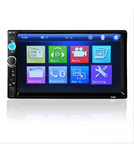 7'' HD 2 DIN FM/MP5/MP3/USB/AUX Bluetooth Touch Car Screen Stereo Radio+ Camera