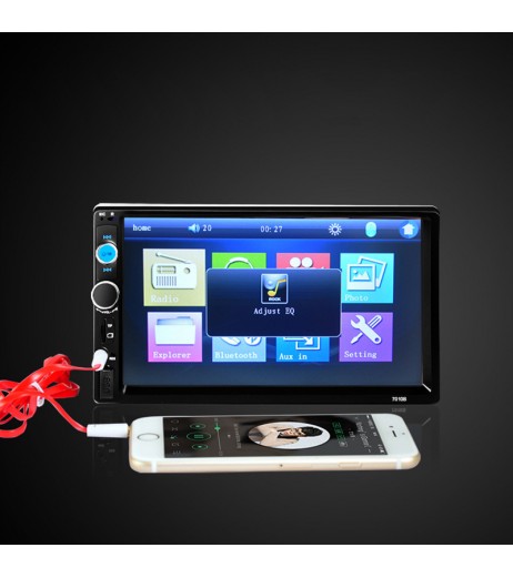 7'' HD 2 DIN FM/MP5/MP3/USB/AUX Bluetooth Touch Car Screen Stereo Radio+ Camera