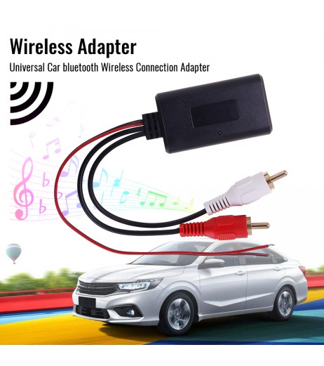 Universal Car bluetooth Wireless Connection Adapter for Stereo with 2 RCA AUX IN Music Audio Input Cable for Truck Auto