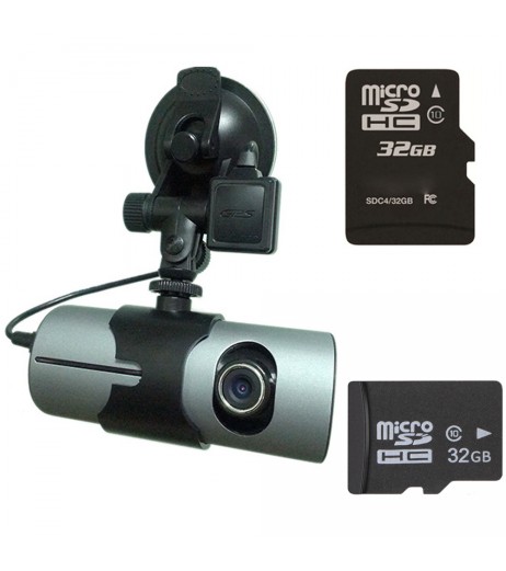 2.7" Dual Lens Car DVR Full HD 1080P Dash Cam Camera Video Recorder G-sensor Night Vision With Memory Card R300