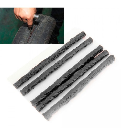 Black 50pcs Car Truck Bike Tire Tubeless Puncture Seal Repair Strip Plug Tyre Kit