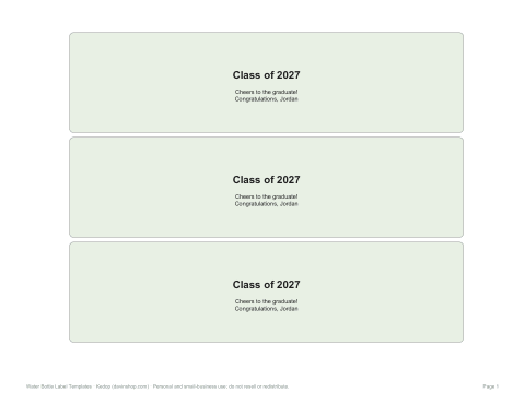 Preview of the first page of Graduation labels